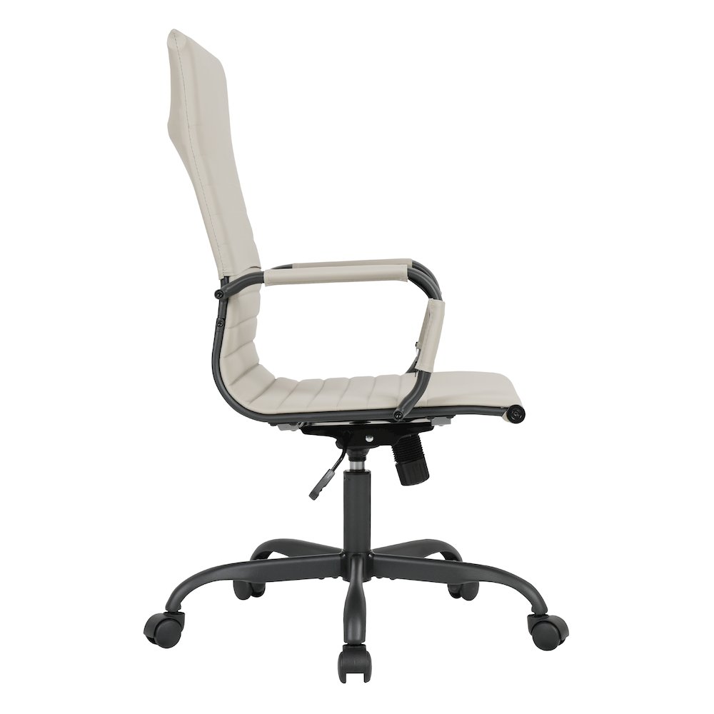Harris Leather Home High-Back Office Chair in Tan With Black Frame. Picture 3