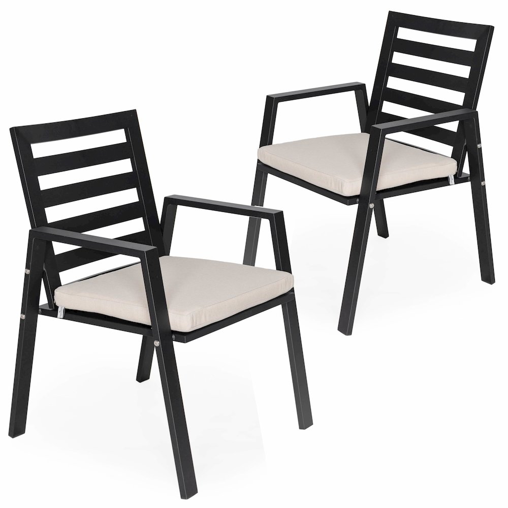 Chelsea Modern Patio Dining Armchair Set of 2. Picture 2