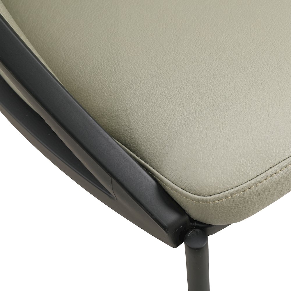 Urbane Collection Modern Dining Chair With Olive Green. Picture 9