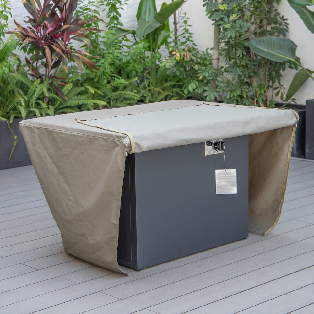 Chelsea Waterproof Fabric Rectangle Fire Pit Table Cover. Picture 6