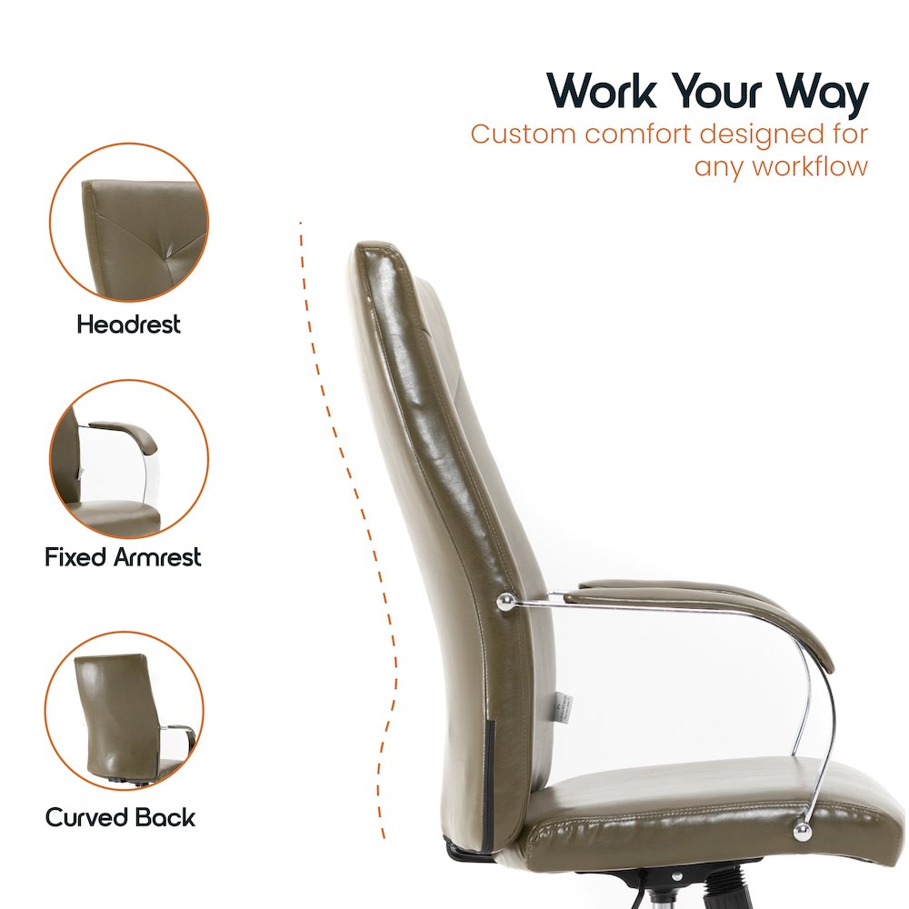 Sonora Modern High-Back Leather Office Chair. Picture 8