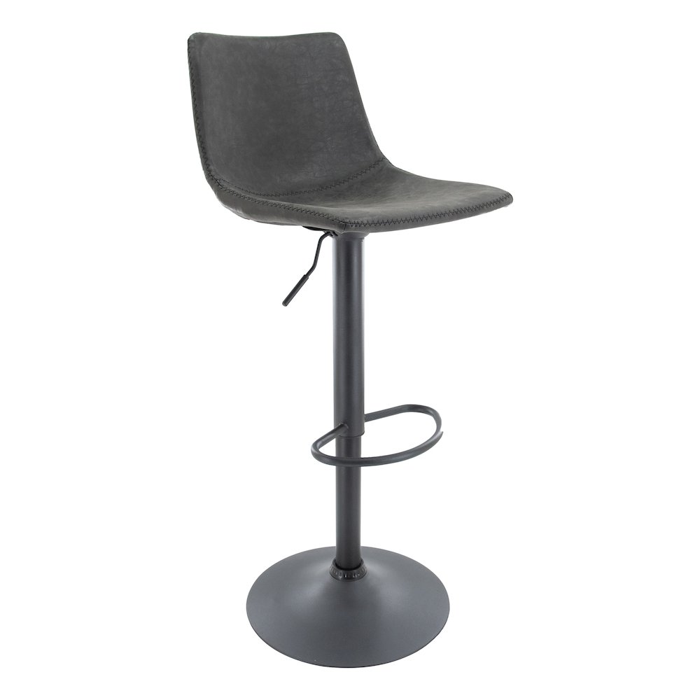 Tilbury Modern Adjustable Bar Stool in Charcoal Black. Picture 8