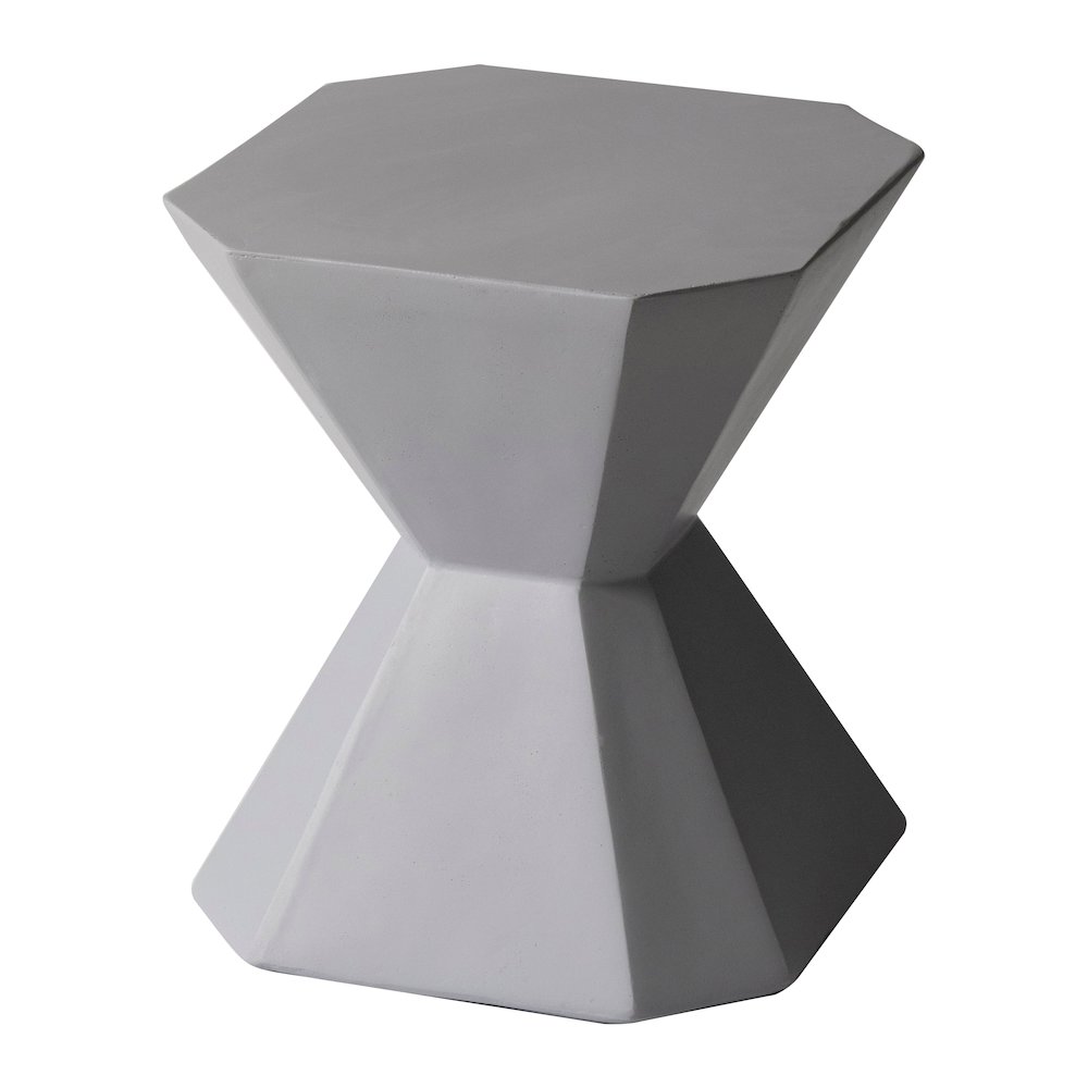 Azure Collection Fiberglass Outdoor Side Table in Grey. Picture 12