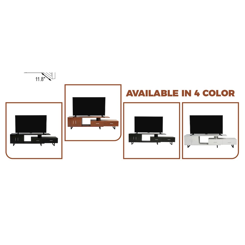 Avery Mid-Century Modern TV Stand with MDF Cabinet and Powder Coated Steel Legs. Picture 16