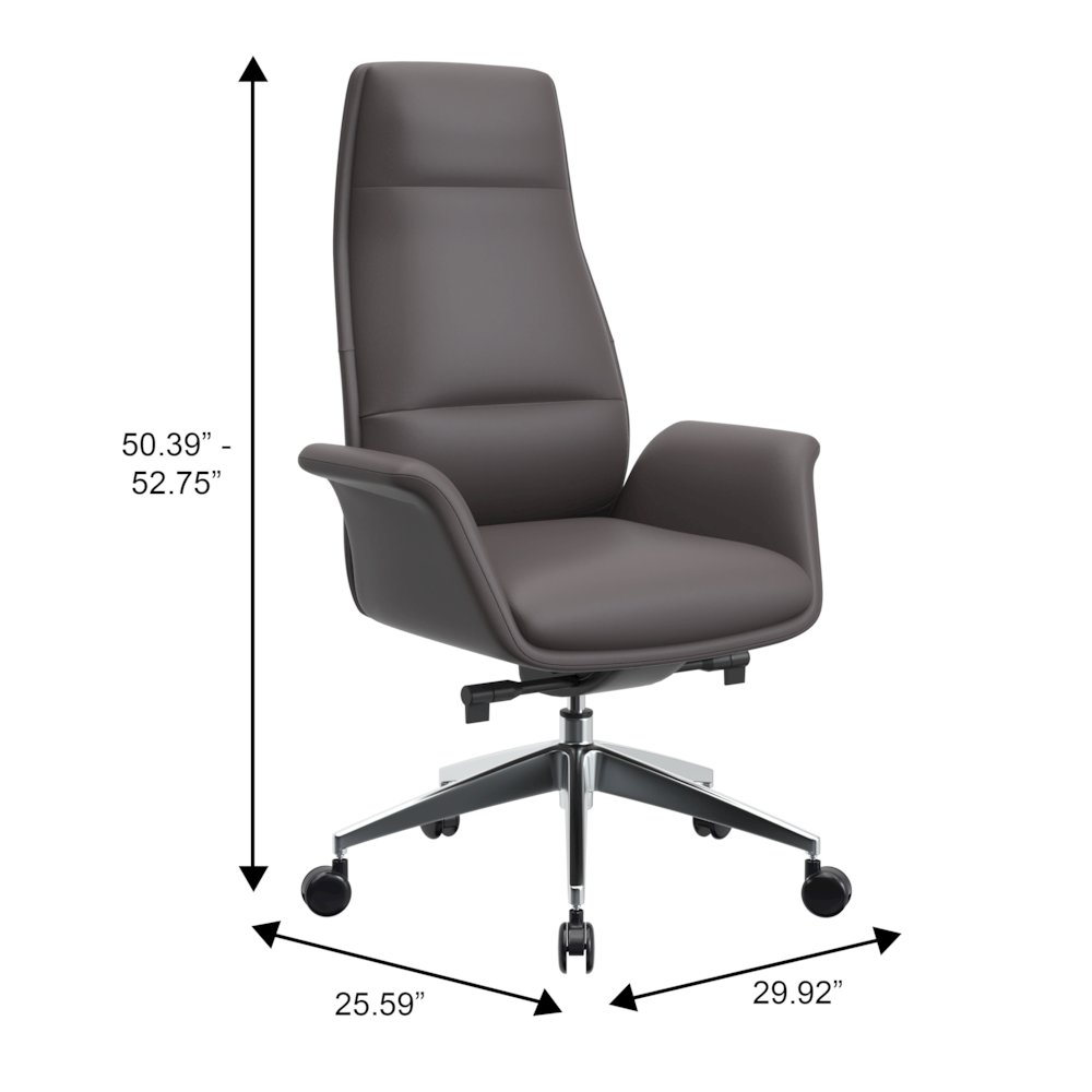 Summit Series Tall Office Chair In Grey Leather. Picture 9