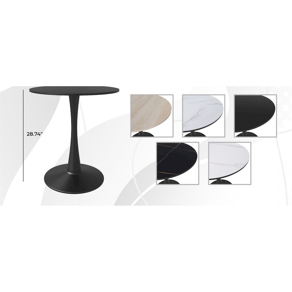 Leisyremod Bristol 24" Round Dining Table Black base with Black top. Picture 20