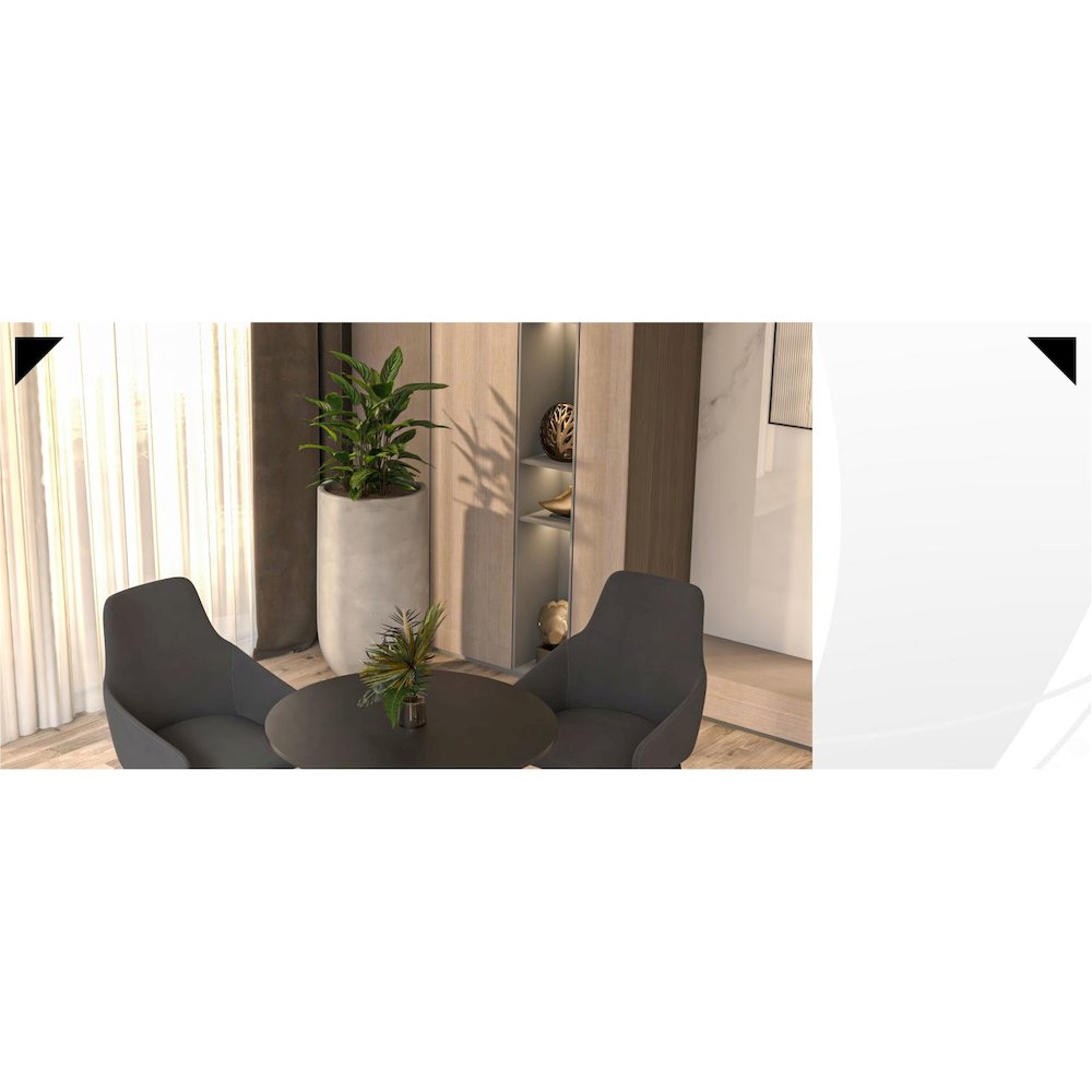 Leisyremod Bristol 24" Round Dining Table Black base with Black top. Picture 24