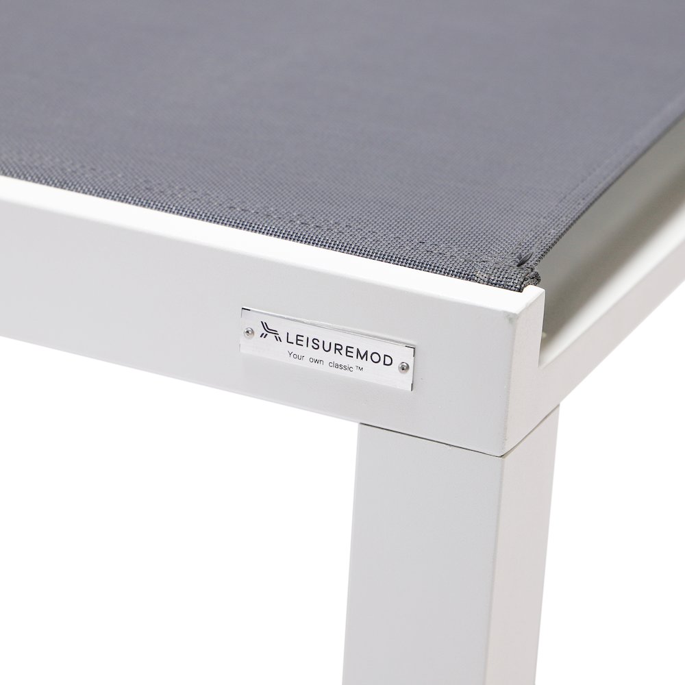 Marlin Modern White Aluminum Outdoor Patio Chaise Lounge Chair. Picture 25