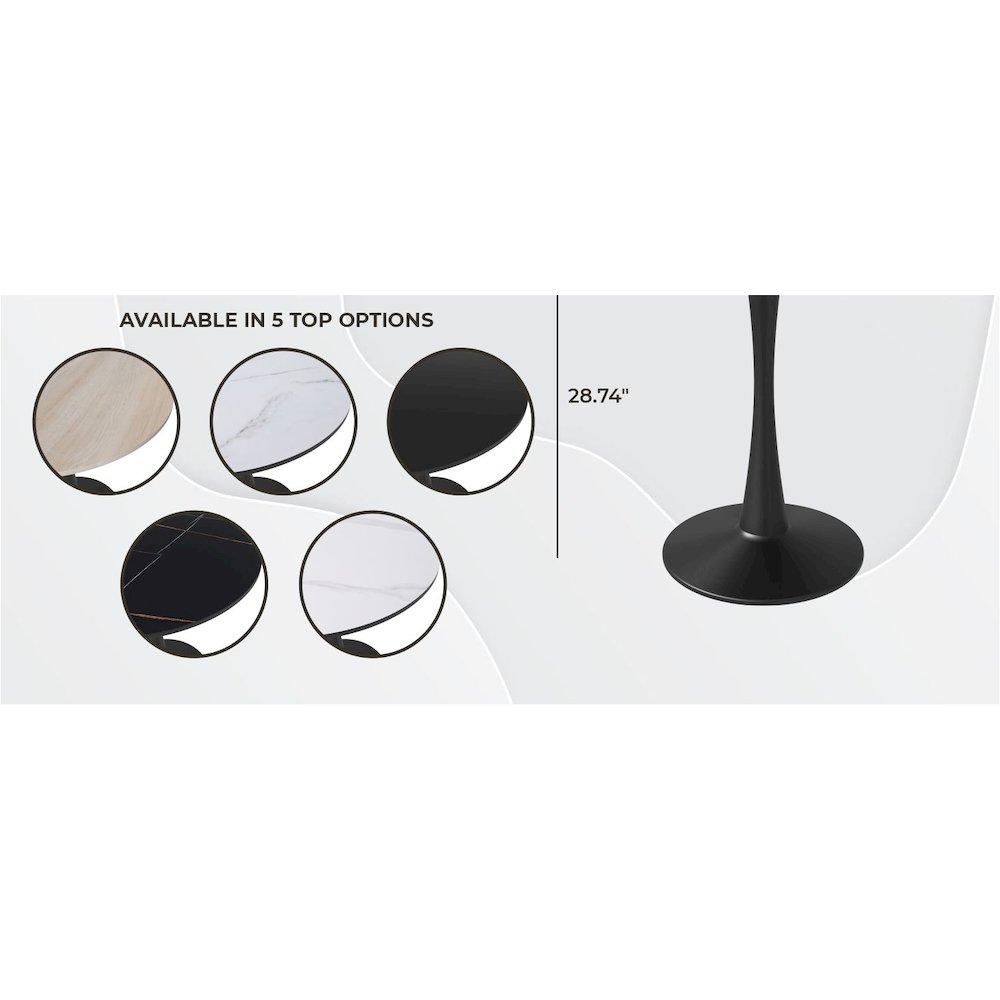 Bristol, 40" Round dining table in Black Base with Black top. Picture 22