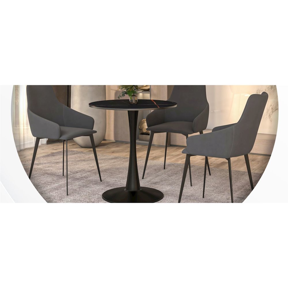 Aria Series Modern Dining Chair in Taupe Set of 4. Picture 25