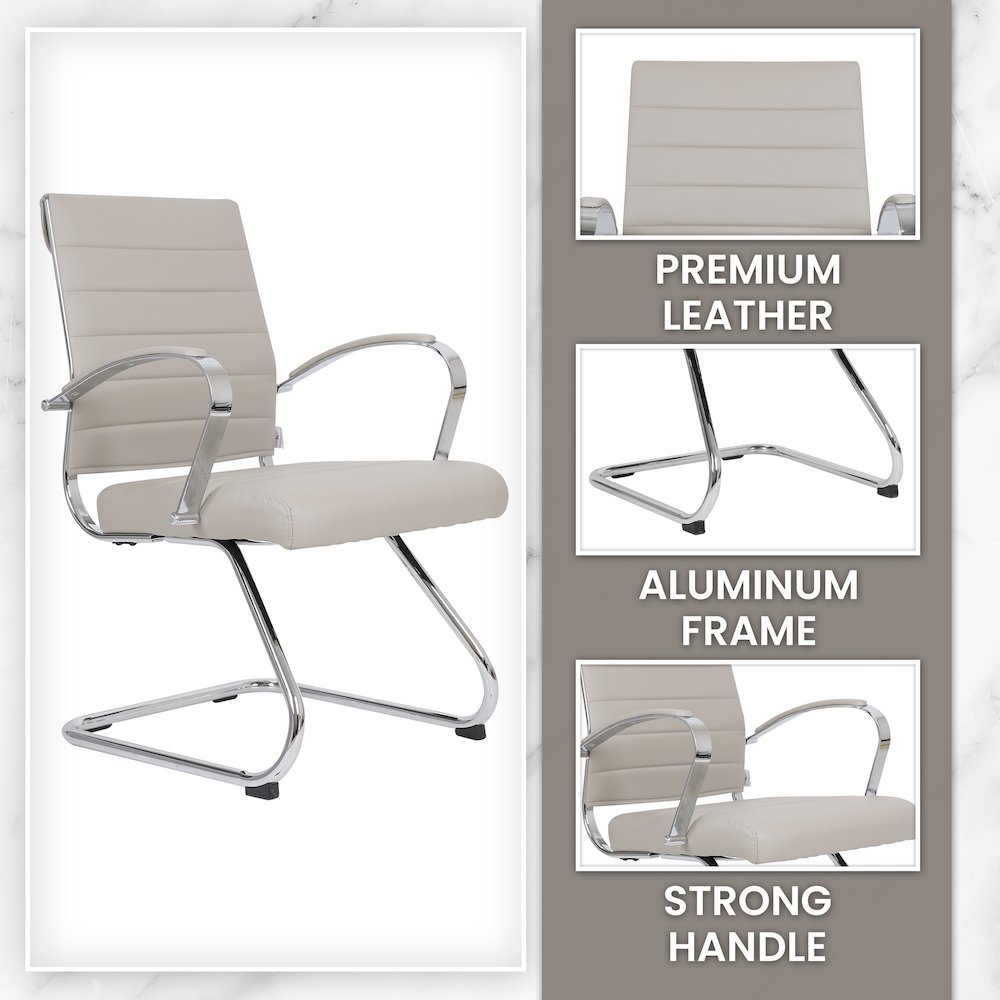 Vivara Collection Modern Dining Chair in Light Taupe Set of 2. Picture 26