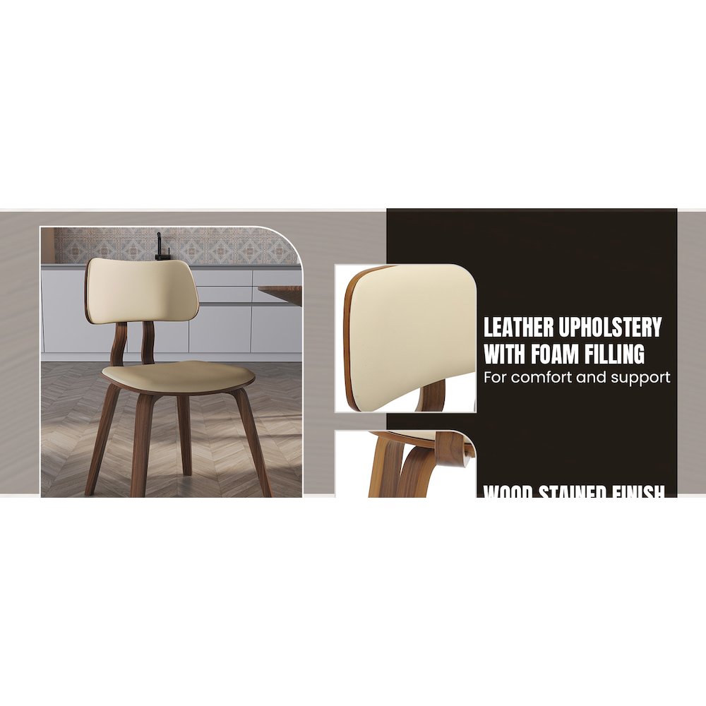 Vivara Collection Modern Dining Chair in Light Taupe Set of 2. Picture 24
