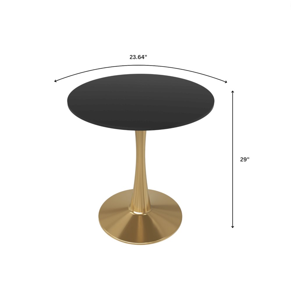 Bristol 24" round dining table Gold Base With Black Top. Picture 29