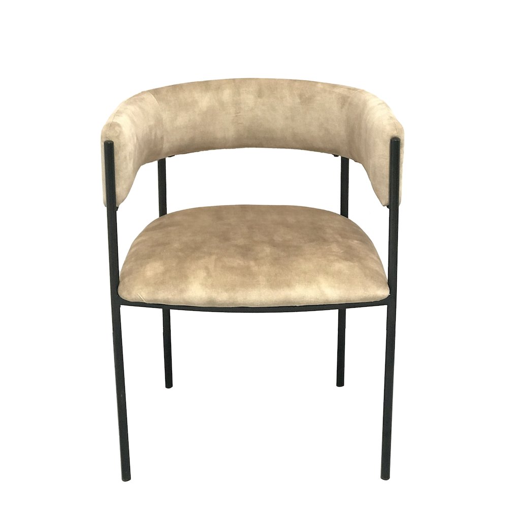 Cyril Collection Modern Chair in Light Brown Velvet. Picture 20
