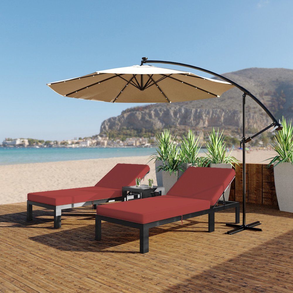 Chelsea Modern Outdoor Chaise Lounge Chair With Cushions. Picture 2