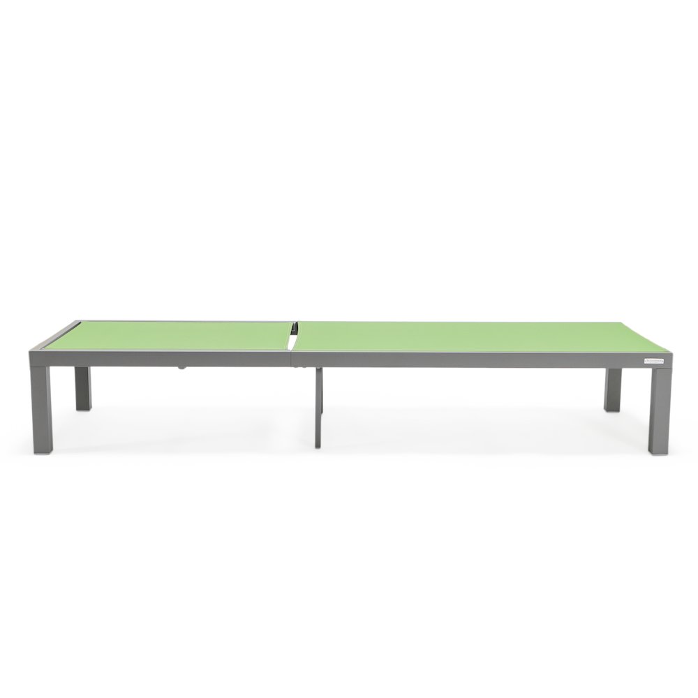 Marlin Patio Chaise Lounge Chair With Grey Aluminum Frame, Set of 2 in Green. Picture 10
