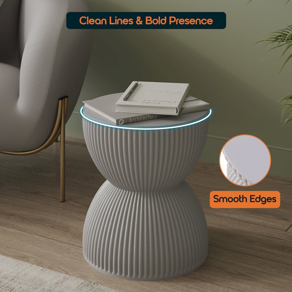 Modern Side End Table Spire Series In Grey. Picture 8