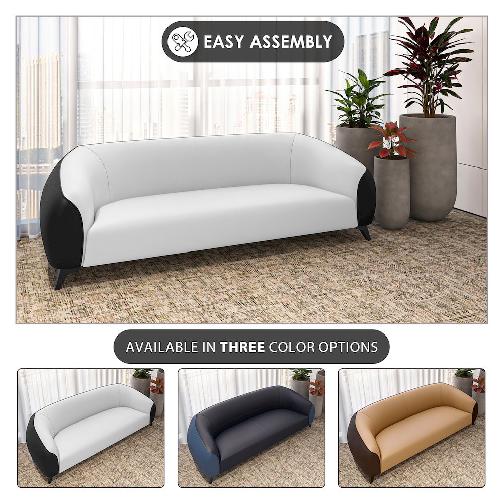 Opula Collection Three Seater Sofa In Black and White. Picture 7