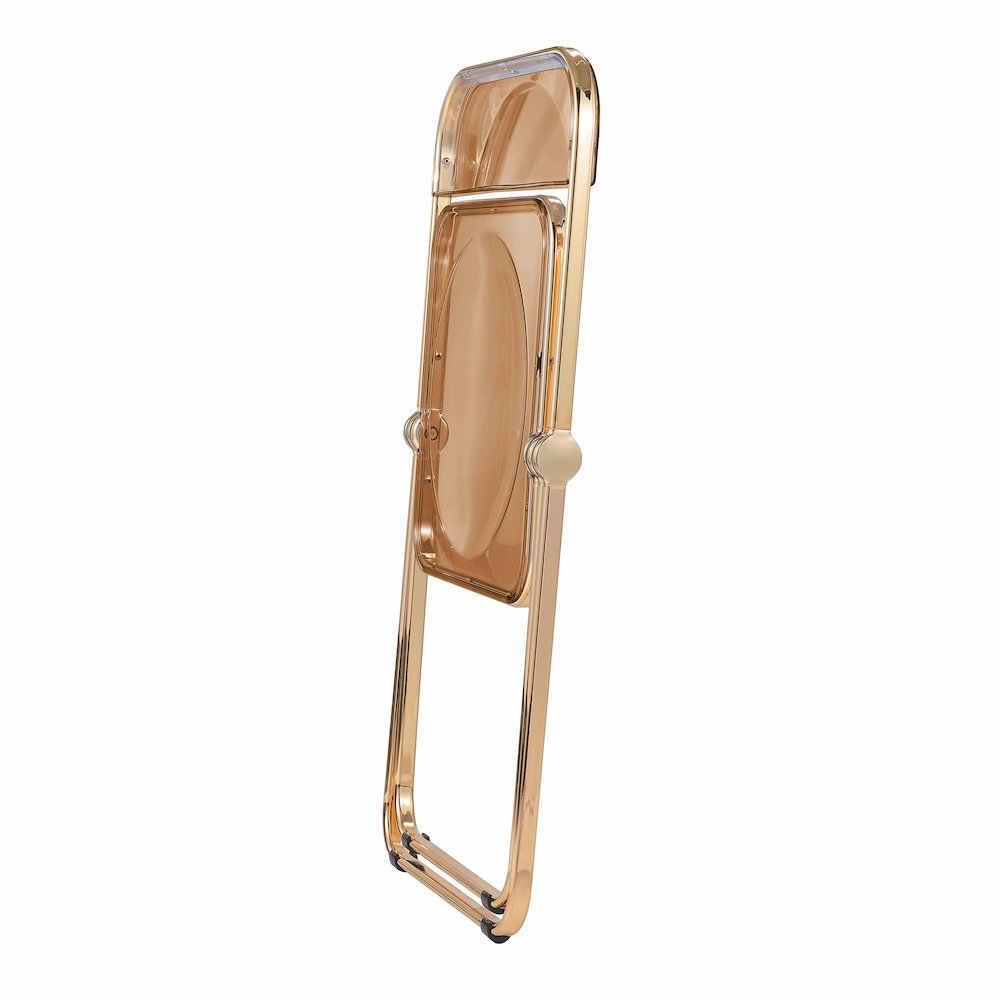 Lawrence Acrylic Folding Chair With Gold Metal Frame. Picture 11