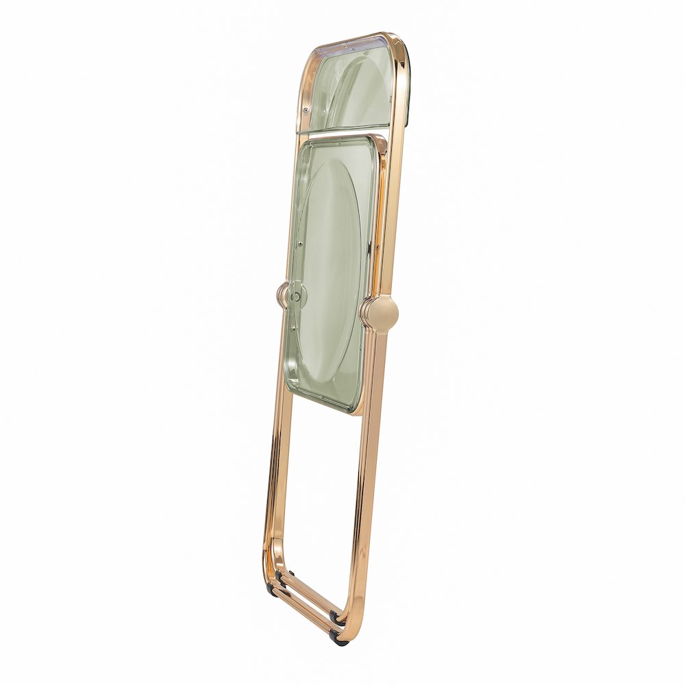 Lawrence Acrylic Folding Chair With Gold Metal Frame. Picture 11