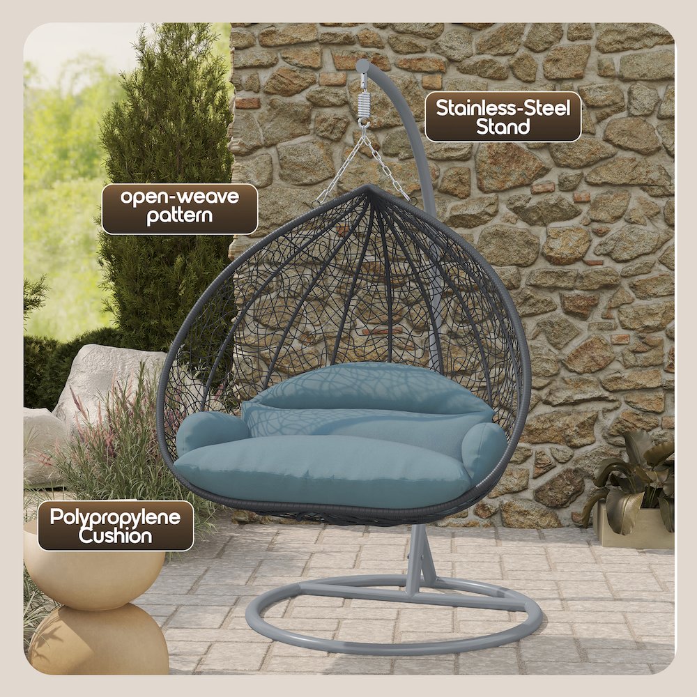 Recluse Collection Modern Outdoor Swing Chair. Picture 5