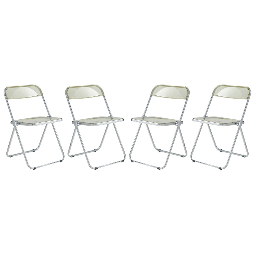 Lawrence Acrylic Folding Chair With Metal Frame, Set of 4. Picture 24