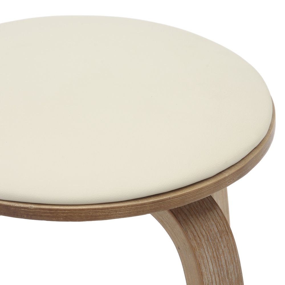 Wooden Counter Stool Pelya Collection Modern Style Washed Walnut color in Taupe. Picture 16