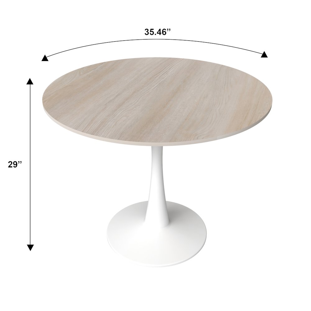 Bristol - Bistro Table - White base Natural wood Top. Picture 17