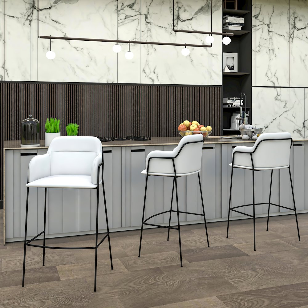 Axis Collection Modern Bar height Chair in White. Picture 5