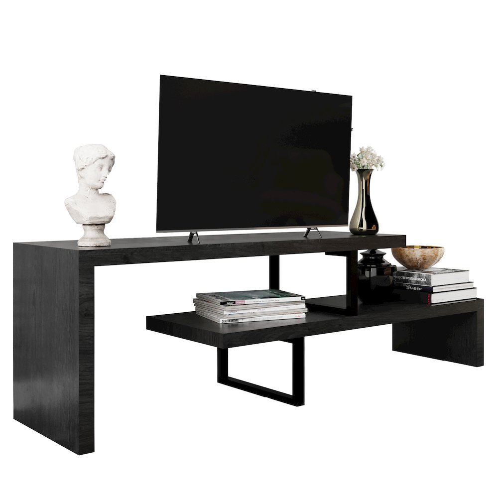 Orford Mid-Century Modern TV Stand in Phantom Grey. Picture 7