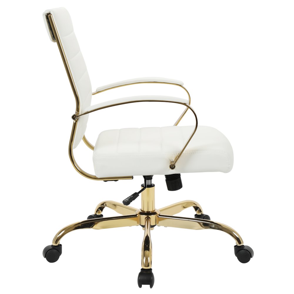 Benmar Home Leather Office Chair With Gold Frame. Picture 7