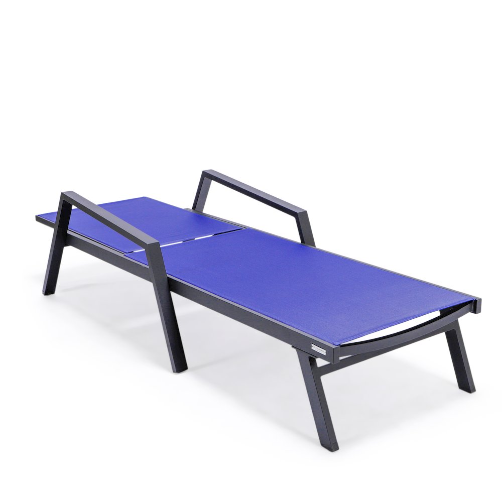 Marlin Patio Chaise Lounge Chair in Navy Blue. Picture 8