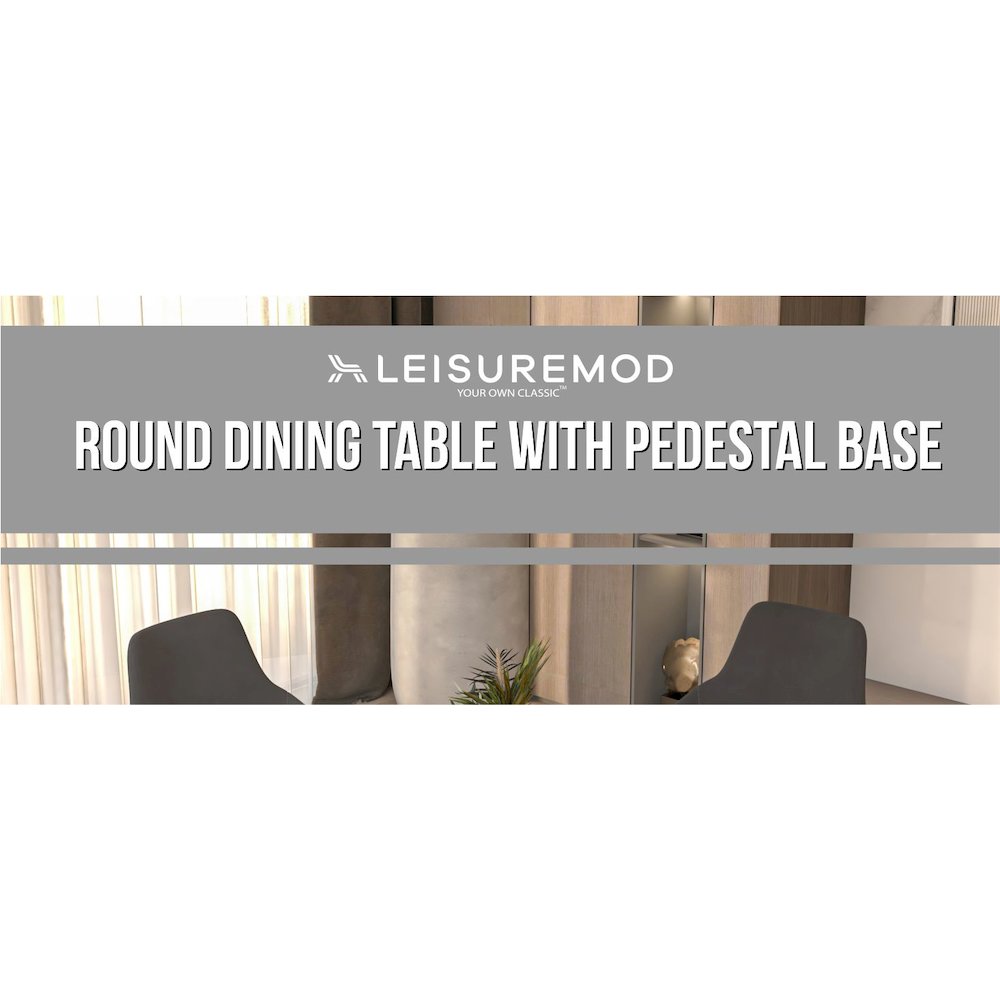 Bristol 31" round dining table White base with Black Sintered stone Top. Picture 34