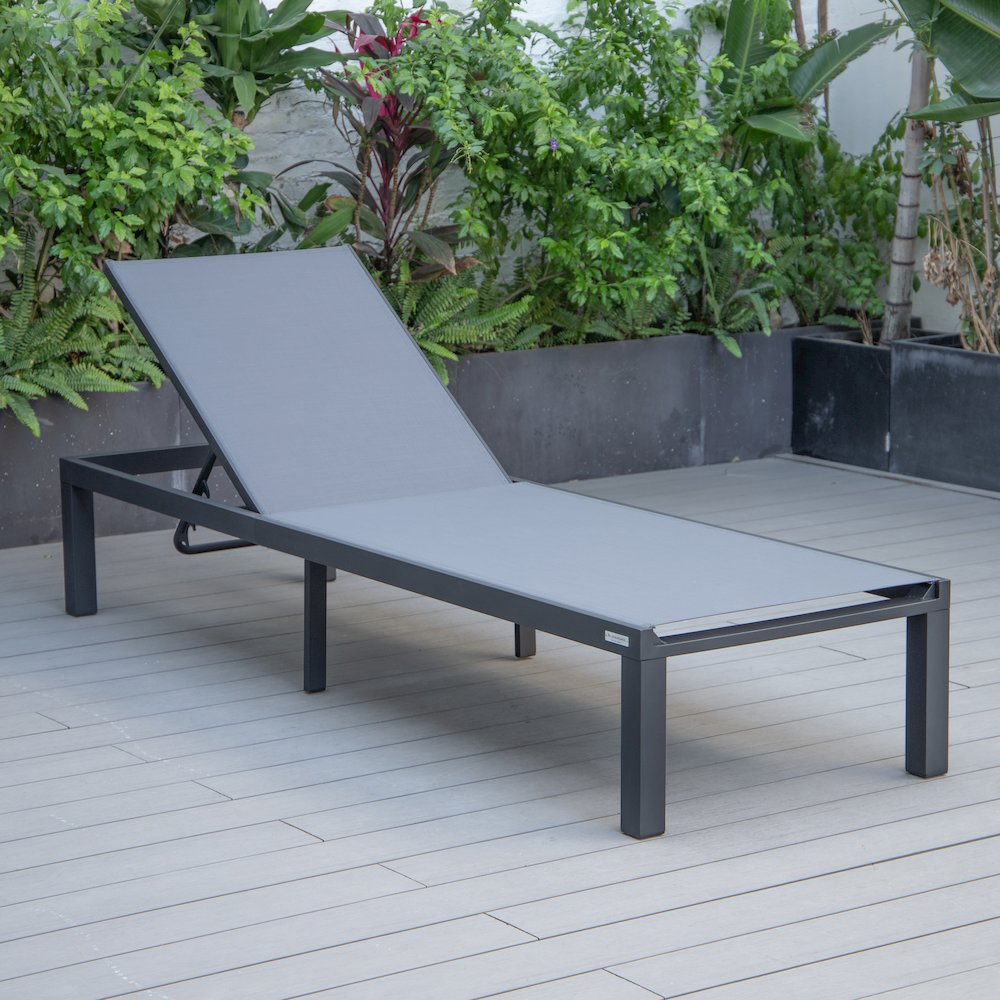 Marlin Patio Chaise Lounge Chair With Black Aluminum Frame. Picture 5