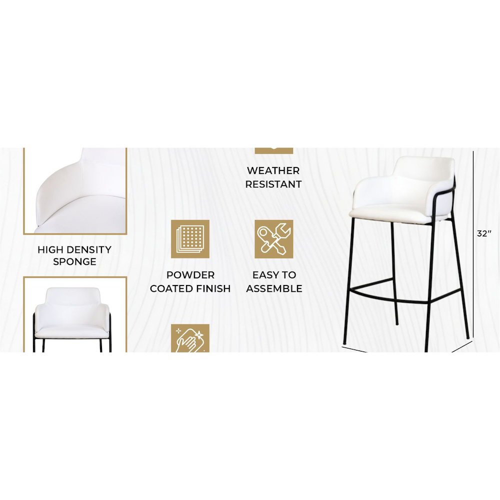 Axis Collection Modern Bar height Chair in White. Picture 19