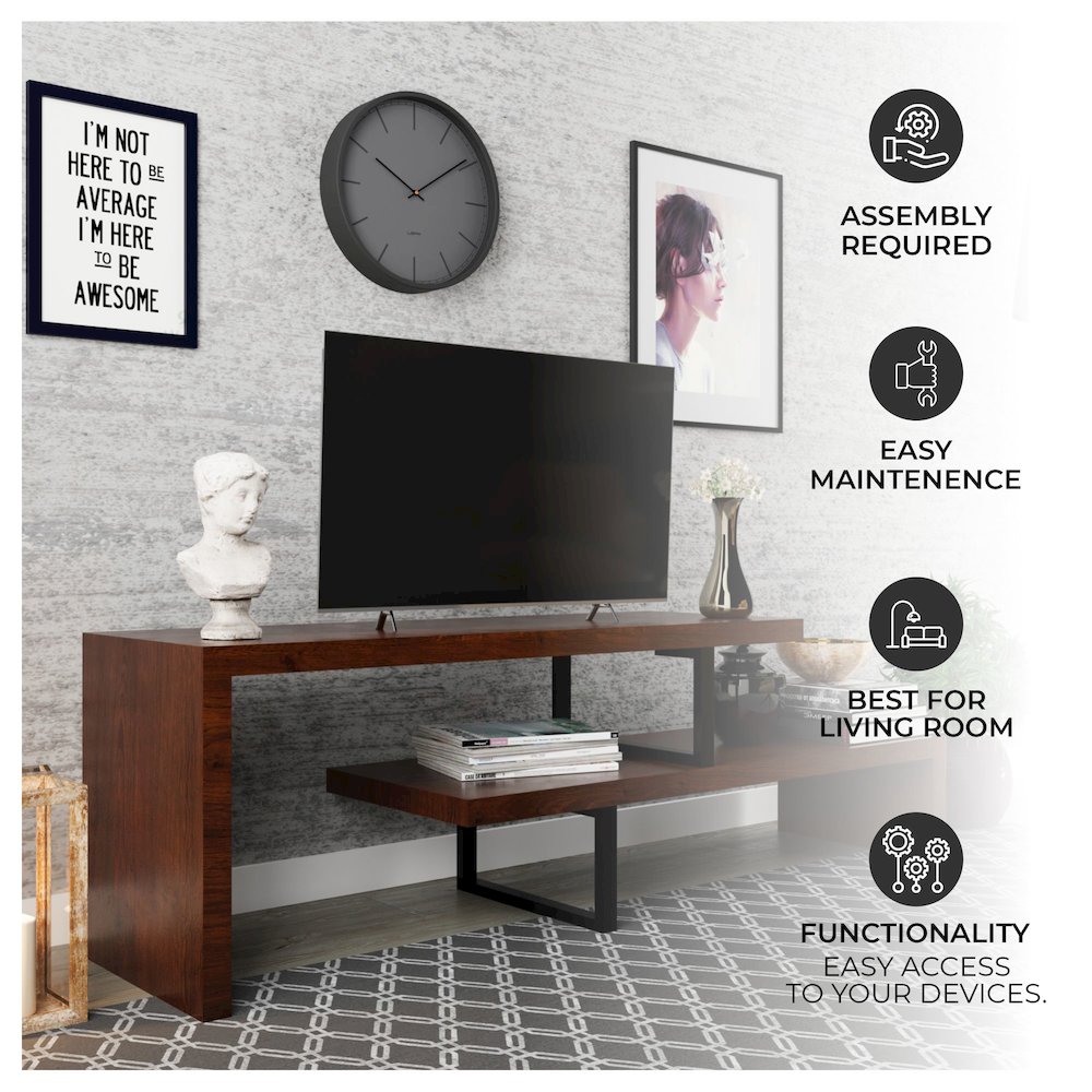 Orford Mid-Century Modern TV Stand in Walnut. Picture 15