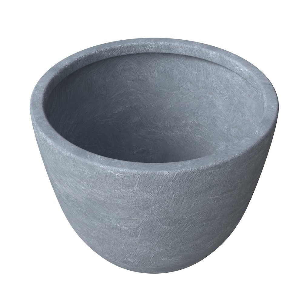 Dahlia Series Poly Stone Planter in Aged Concrete 17.5 Dia, 13.6 High. Picture 8