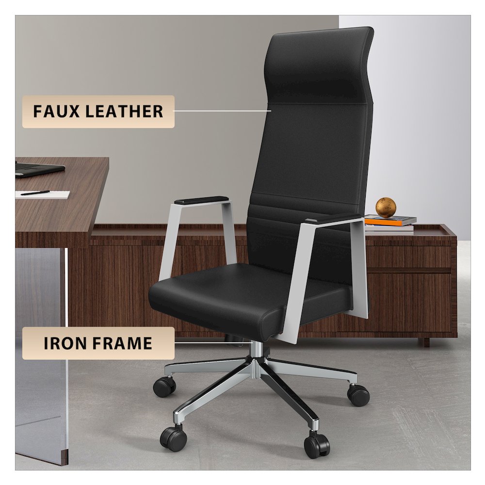 Aleen High-Back Office Chair in Black. Picture 2