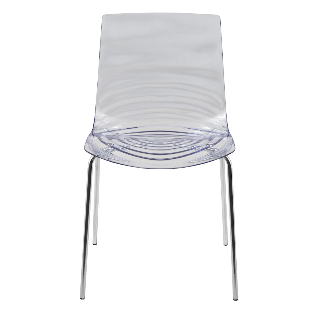 Astor Modern Dinin Chair, Single Chair, Black Base with Clear Seat. Picture 4