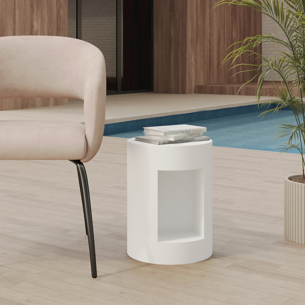 Modern Side End Table Nook Series In White. Picture 4