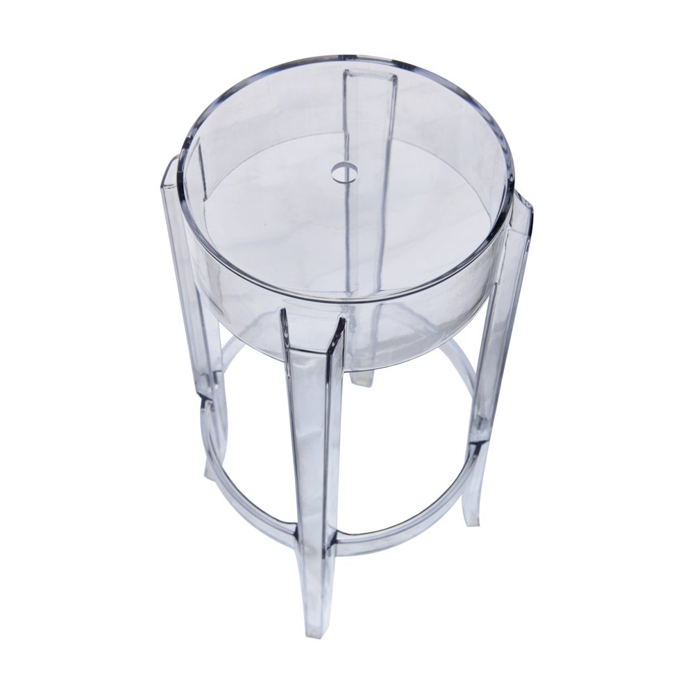 Averill Plastic Barstool with Clear Acrylic Seat and Legs, Set of 2. Picture 1