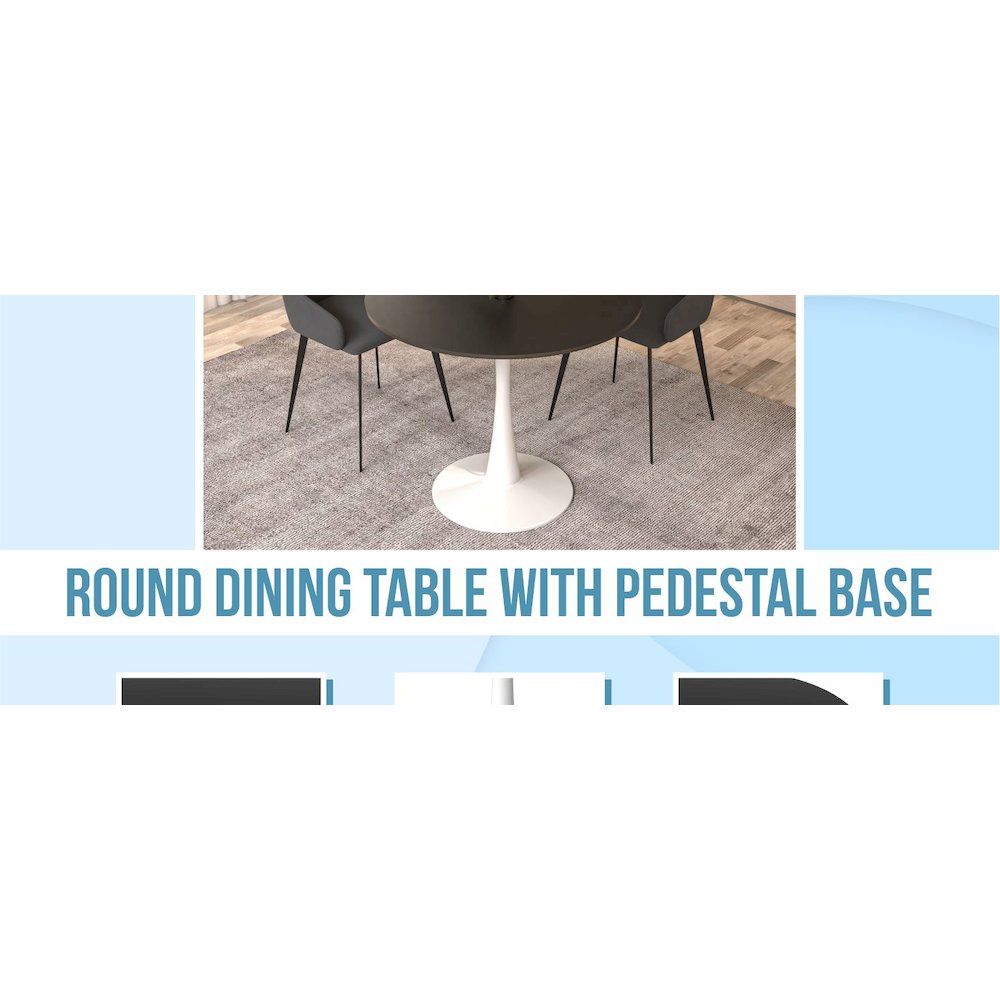 Bristol Mid-Century Modern Round Dining Table. Picture 30