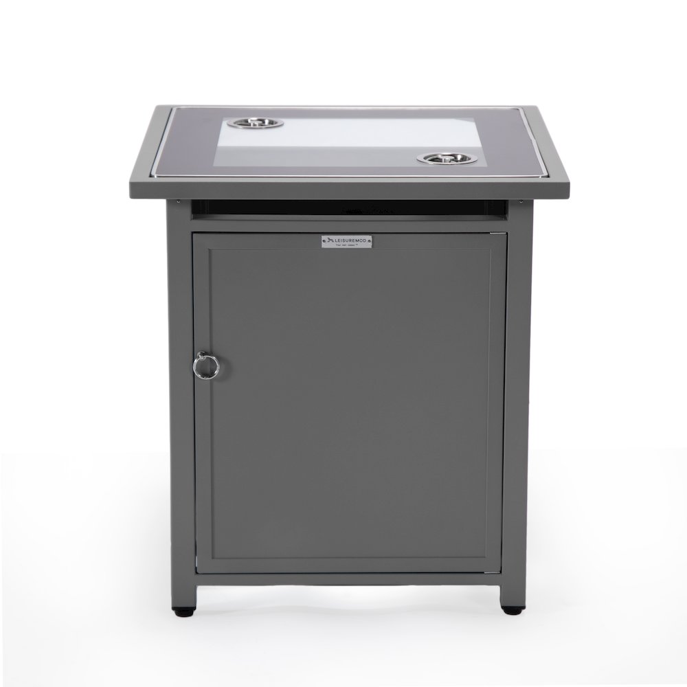 Walbrooke Patio Square Fire Pit and Tank Holder in Grey. Picture 13
