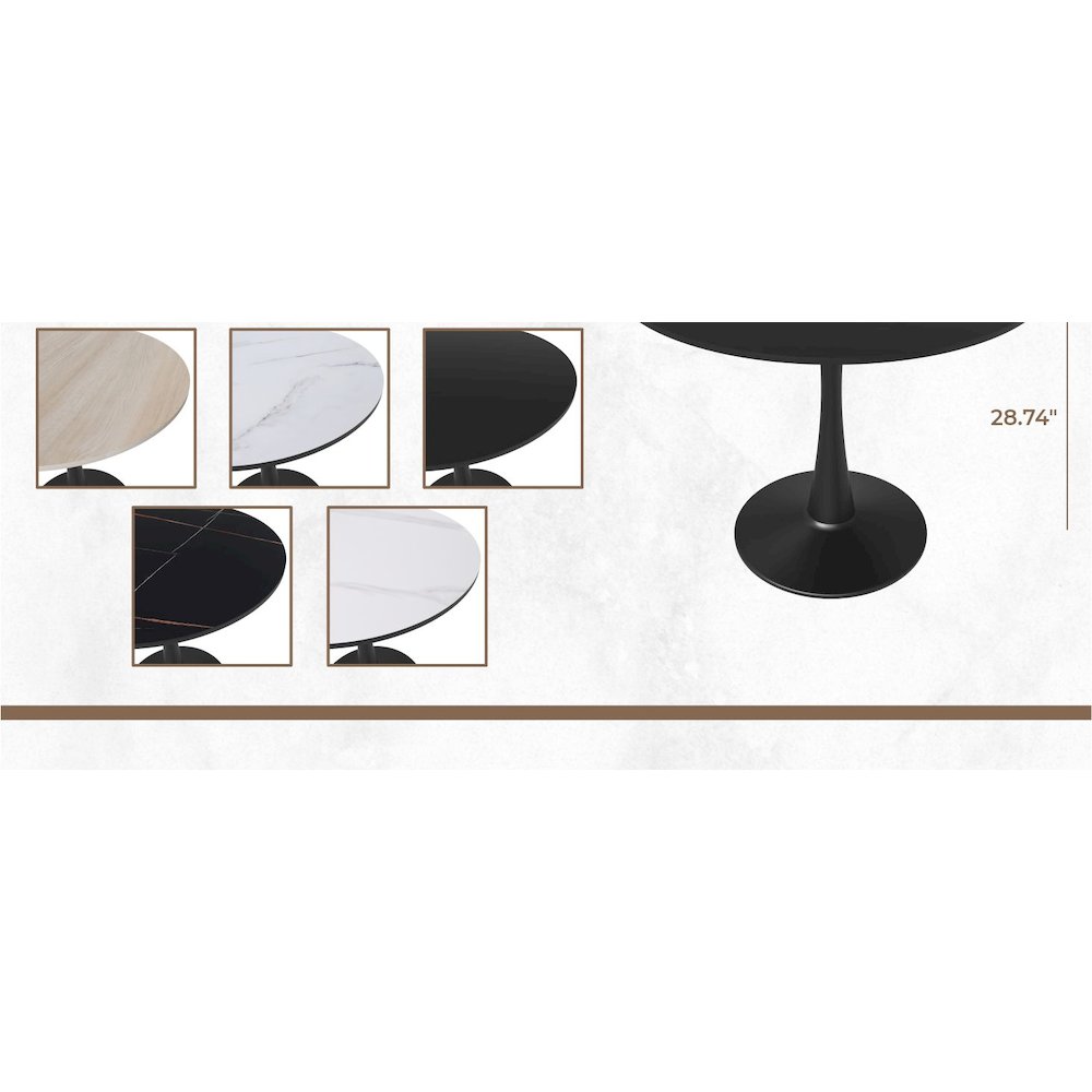 Bristol Mid-Century Modern Round Dining Table. Picture 32