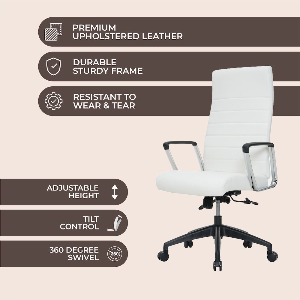 Hilton Modern High-Back Leather Office Chair. Picture 43