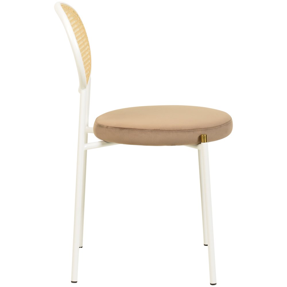 Euston Collection Modern Dining Chair White Frame In Brown. Picture 9
