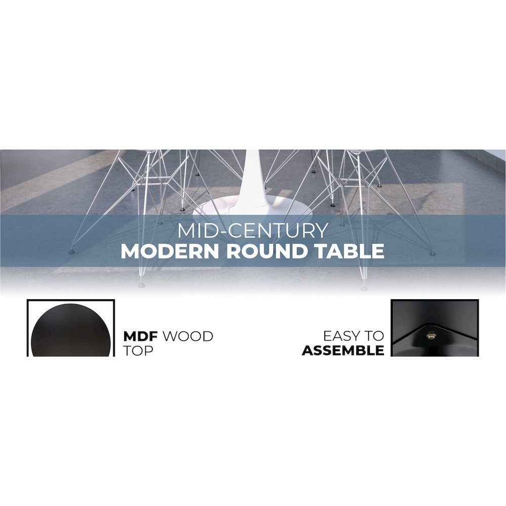 Bristol Mid-Century Modern Round Dining Table. Picture 55