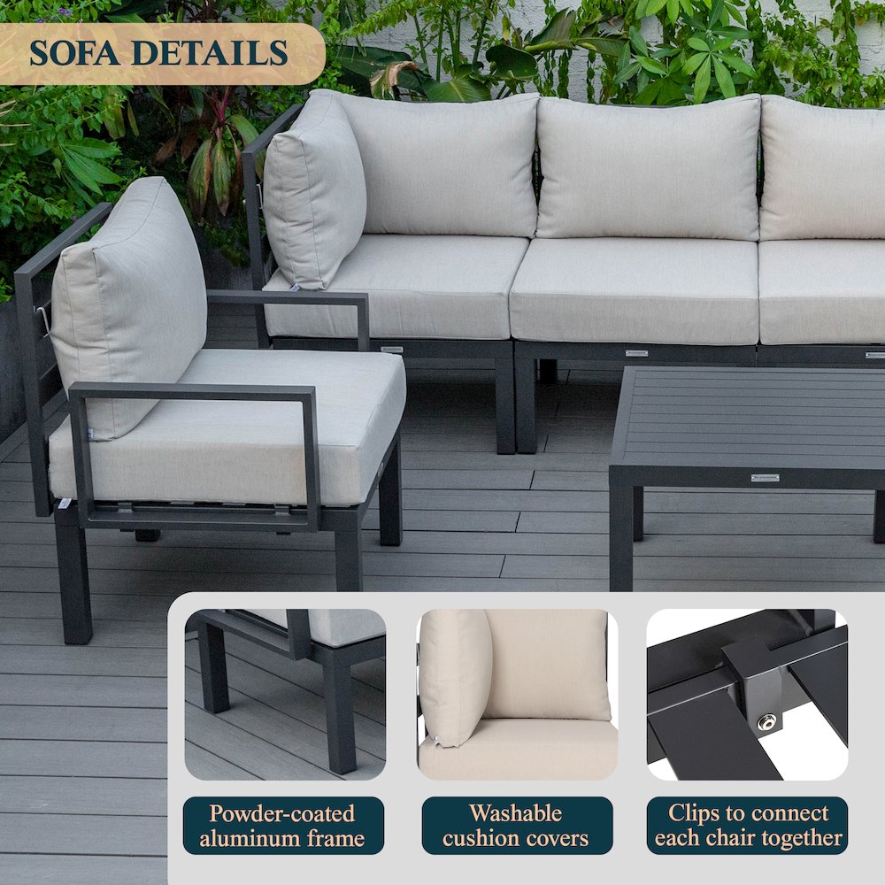 Chelsea 7-Piece Patio Sectional And Coffee Table. Picture 44