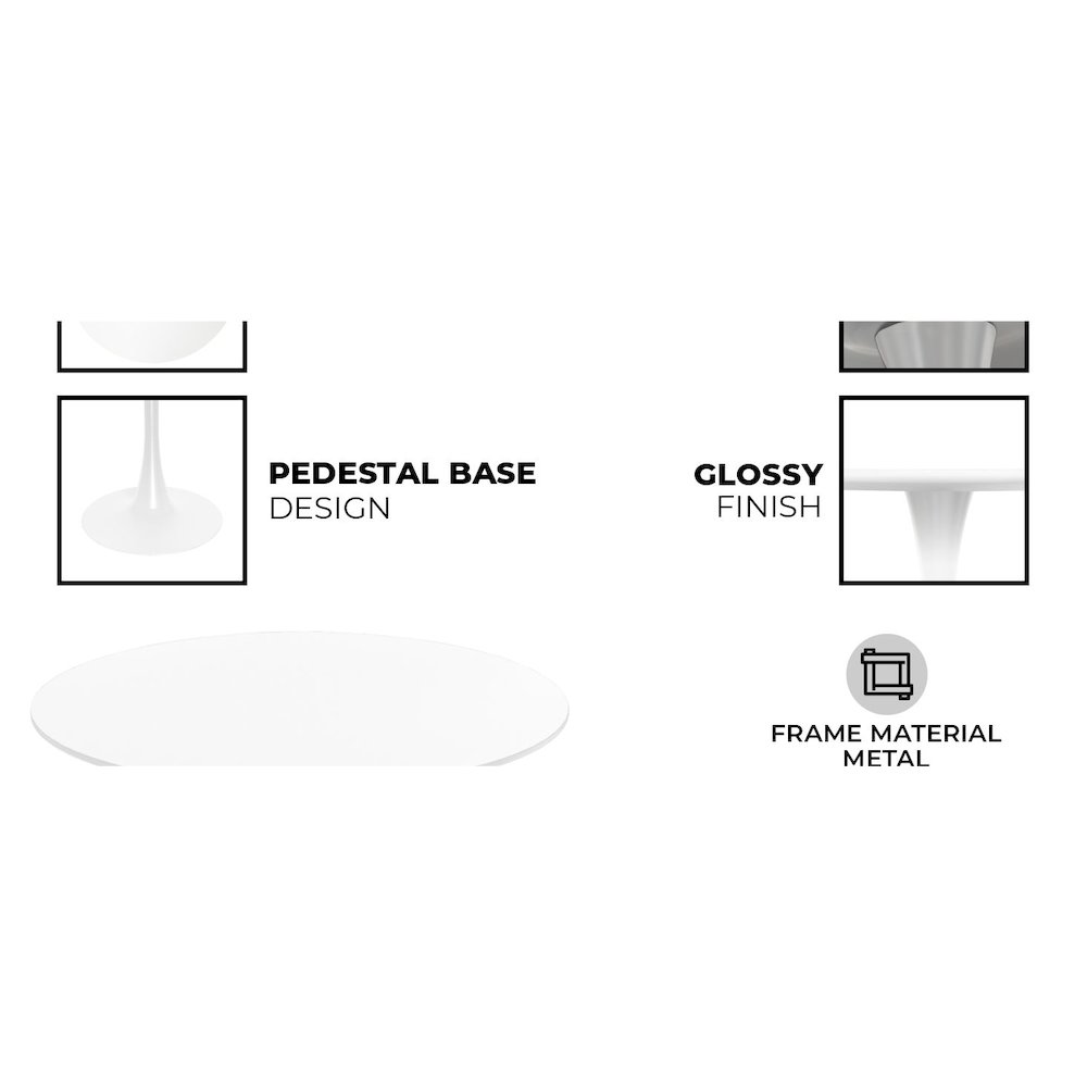 Bristol 31" round dining table White base with marbled MDF top. Picture 44