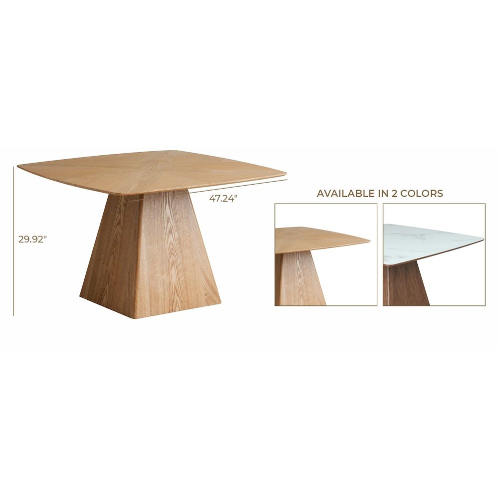 Zephry Collection Modern Dining Wooden Square Dining Table in Natural Wood. Picture 17